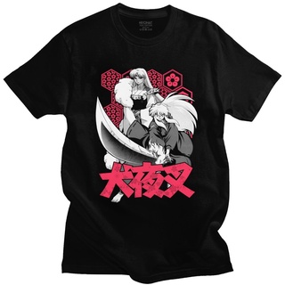 T-shirt  【เลือกบูติก】เสื้อยืดแขนสั้น ผ้าฝ้าย 100% พิมพ์ลายการ์ตูนอนิเมะ Inuyasha Sesshoumaru Higurashi Kagome แฟชั่น สํา