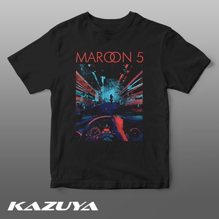 เสื้อยืดผู้ Kazuya DV-0034 Maroon เสื้อยืด 5 โปสเตอร์วงดนตรี S-5XL