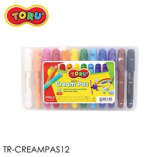 สีเทียน DONG-A TORU Cream Pas ปากกาครีมพาส 12 สี ปลอดภัย สำหรับเด็ก