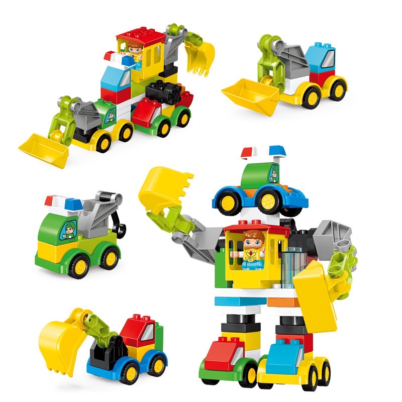 รถตัวต่อ ดูโป้(แบบมาใหม่)ของเล่นรถตัวต่อ DIY หลากหลายแบบ