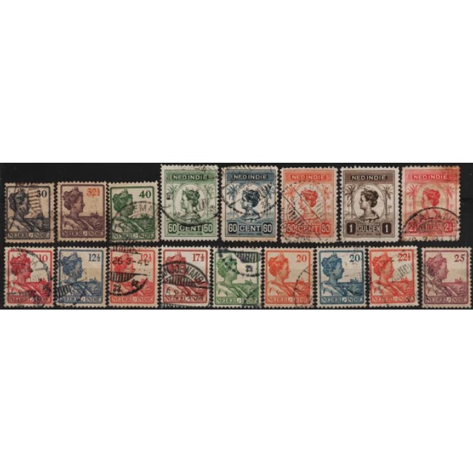 Filateli H73 เนเธอร์แลนด์ Indies FU 17v 1913 - 1932 แสตมป์ Queen Wilhelmina