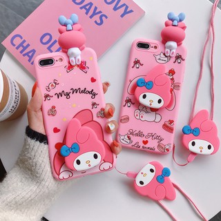 Samsung Galaxy A71 A51 A70 A50 A30S A50S A20S A10S A30 A20 A10 M10 M20 A7 A8 A6 2018 j6 J4 Plus My Melody Little Red Riding Hood Lanyard Case