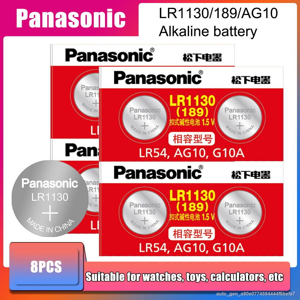 8pcslot Panasonic 1.5v Ag10 Lr1130 Alkaline Ag10 389 Lr54 Sr54 Sr1130w ...
