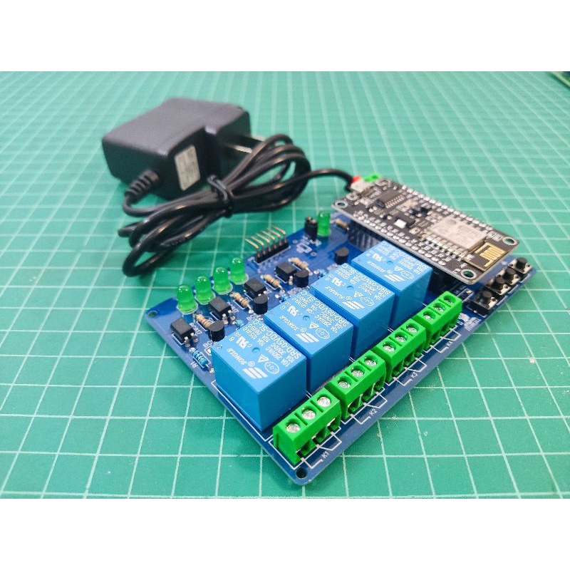 บอร์ด IoT Relay 4 Ch NodeMCU ควบคุมอุปกรณ์ผ่านมือถือ พร้อมโค้ดทดลอง