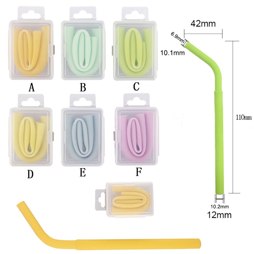 **พร้อมส่ง*Silicone Straw หลอดซิลิโคนหลากสี แบบใช้ซ้ำได้  Food Grade ทนร้อน เย็น สูง ปลอดภัย BPA free ม้วนเก็บ พกพาสะดวก