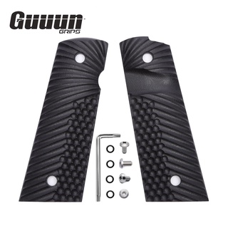 Guuun G10 Grips สําหรับ 1911 Magwell Grip Full Size Ambi Safety Cut OPS Eagle Wing Texture