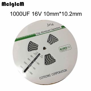 mcigicm ตัวเก็บประจุไฟฟ้าอลูมิเนียม 1000 uf 16 v 10x10 . 2 มม. 500 ชิ้น