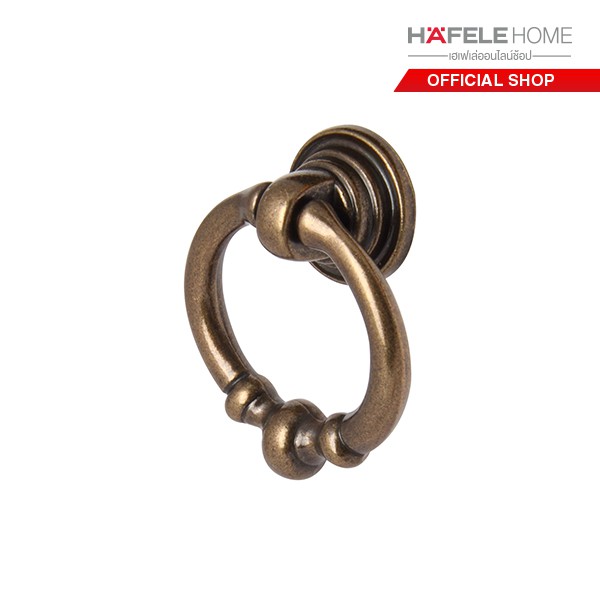 HAFELE มือจับห่วงทองเหลืองสีทองเหลืองรมดำ 35X15 มม. - HAFELE RING PULL HDL BRASS ANT 32X45MM