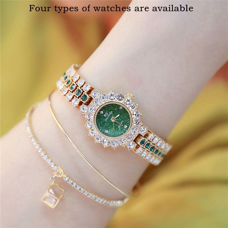 Bs Bee Sister นาฬิกาผู้หญิง,นาฬิกาข้อมือเพชรหรูหรา,นาฬิกา Quartz สําหรับผู้หญิง