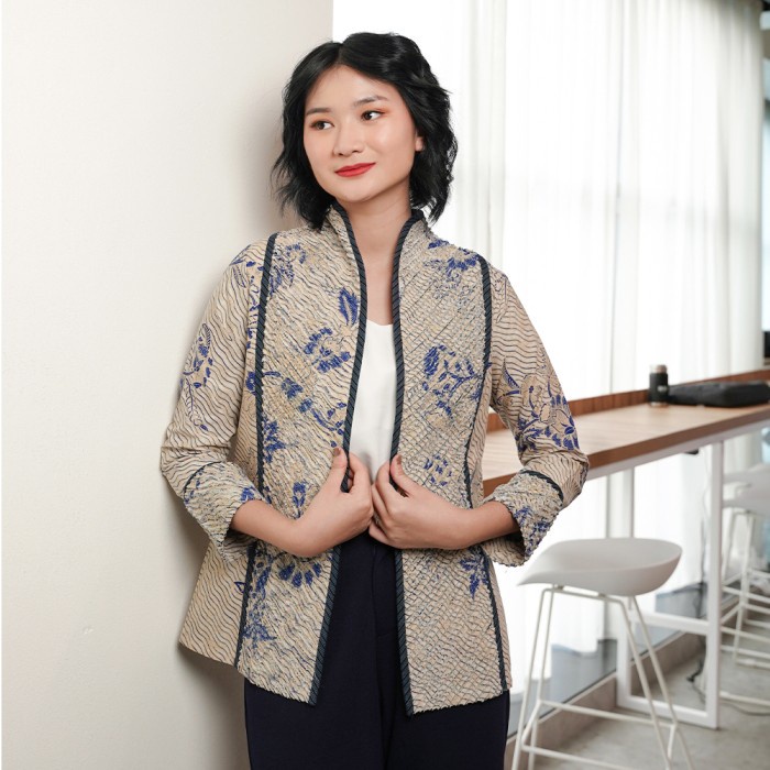 NONA RARA - Sea Rmb Indigo T1511 เสื้อเชิ้ตผ้าบาติกลําลองสมัยใหม่