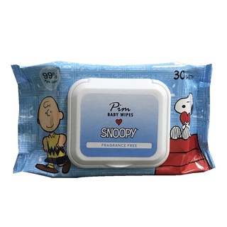 Pim Baby Wipes แผ่นเช็ดทำความสะอาดสำหรับเด็ก ไม่มีน้ำหอม (สีฟ้า) 1 แถม 1