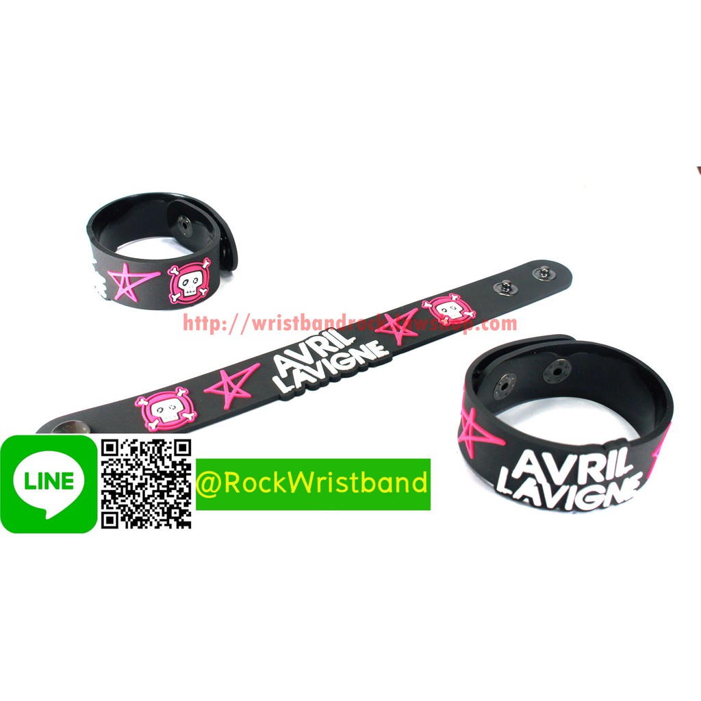 Avril Lavigne ขายริสแบนด์ แอวริล ลาวีน AVR222NA Wristband กำไลข้อมือวงร็อค
