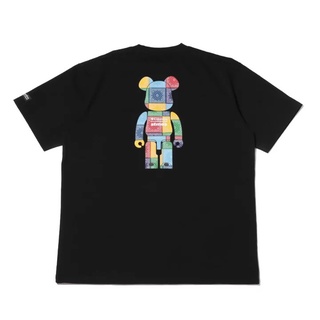 BE @ rbrick x colorbia x atmos tripartite intense joint block bear short-sleeved mens and womens T-shirt