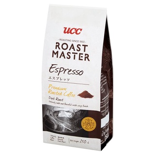 🔥ยอดนิยม!! ยูซีซี โรสต์ มาสเตอร์ กาแฟคั่วบด เอสเพรสโซ 250กรัม UCC Roast Master Espresso Ground Roasted Coffee 250g