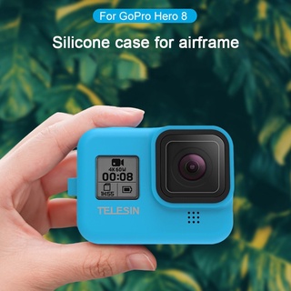 GoPro Hero 8 Silicone เคสซิลิโคน ยี่ห้อ Telesin มาพร้อมสายคล้องมือ รับประกันวัสดุคุณภาพดีมาก