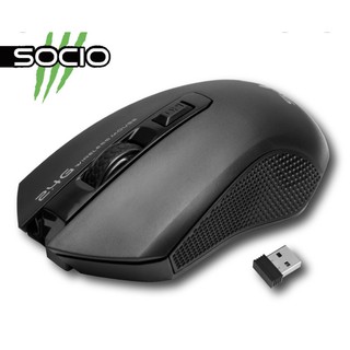 SOCIO Wireless Optical Mouse WM-109 (Black) (เมาส์ ไร้สาย) รับประกันศูนย์ไทย 1 ปีเต็ม