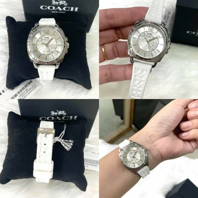 นาฬิกา Coach Boyfriend Women's Watch 14503146 สายยางซิลิโคนขาว