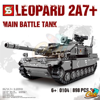 ชุดตัวต่อ LEOPARD 2A MAIN BATTLE TANK รถถังสีเทา SY0104 จำนวน 898 ชิ้น