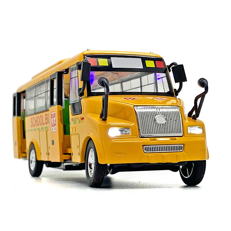 โมเดลรถเหล็ก โมเดลรถบัส รถโรงเรียน ล้อยาง ของเล่นของสะสม เปิด-ปิด ประตูได้ วิ่งได้ มีไฟมีเสียง รายละเอียดครบ 6819N # 112 - รูปที่ 2