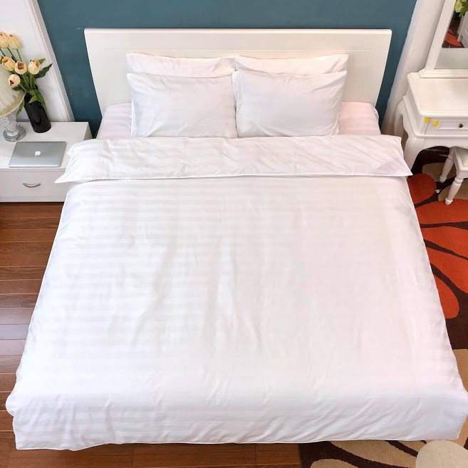 ผ้าคอตตอนซาติน 60s ขนาด 2m6 T300 แถบขาว 3P สําหรับโรงแรม