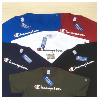 เสื้อยืด พิมพ์ลายโลโก้ Champion Script คุณภาพสูง