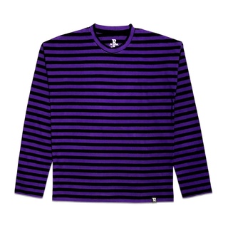 TZ STRIPE OVERSIZED L/S TEE BLACK/PURPLE