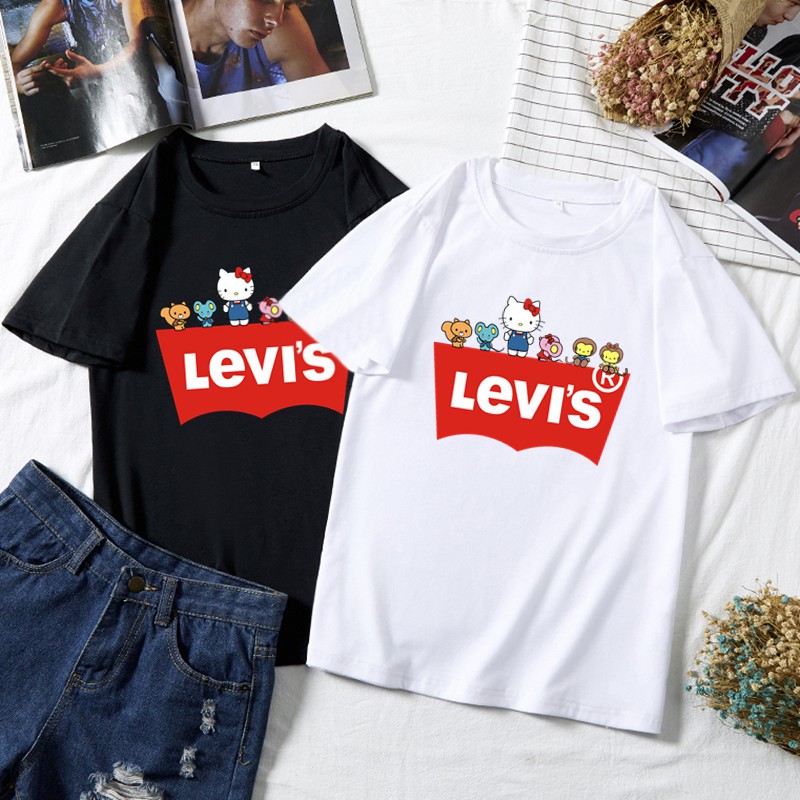 BK-06/LEVI'S-Kitty( 8 สี พร้อมส่ง!!!) เสื้อยืดพิมพ์ลายมิกกี้ เสื้อยืดแฟชั่นมาแรง ผ้าดีใส่สบายราคาถูก ปลีก-ส่ง (S-XXL)