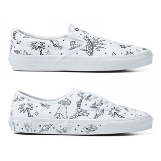 Vans รองเท้าผ้าใบ Authentic / Classic Slip-On | Unidentified U-Paint White (2รุ่น)