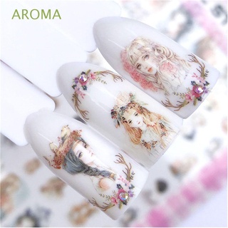 Aroma สติกเกอร์นาฬิกา ของขวัญ สไตล์เรโทร สําหรับตกแต่งเล็บ