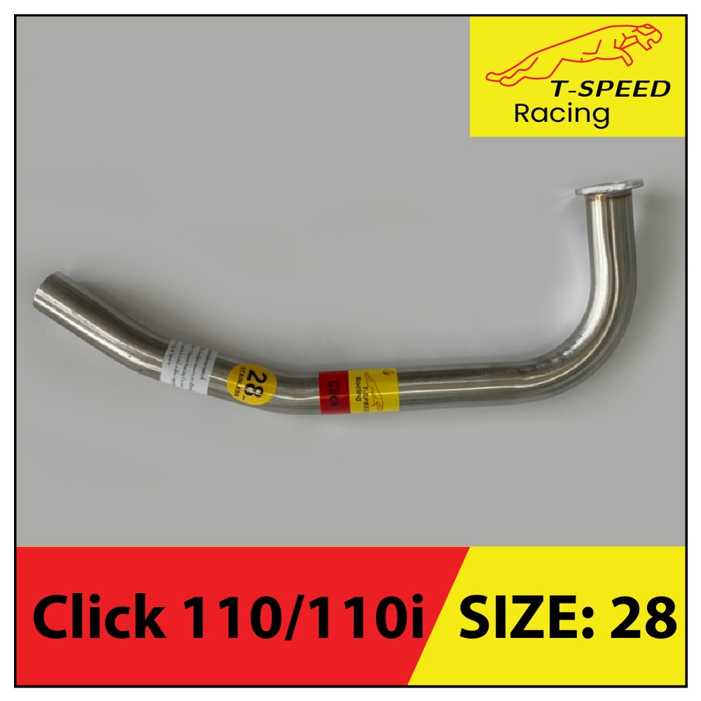 คอท่อ Honda Click 110/110i 🔩 Stainless steel แท้ เกรด 304 หนา: 1.2 มิลลิเมตร  มีขนาดให้เลือก:  22 m.