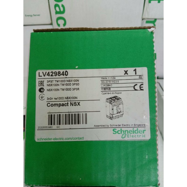 เบรกเกอร์ไฟฟ้า ชไนเดอร์ LV429840 Circuit Breaker ComPact NSX100N