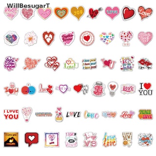 [WillBesugarT] สติกเกอร์ ลายวันวาเลนไทน์ สําหรับตกแต่งกีตาร์ สเก็ตบอร์ด DIY 50 ชิ้น