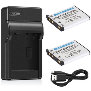 Battery (2-Pack) + Charger For Olympus FE-20, FE-190, FE-220, FE-230, FE-240, FE-250, FE-280, FE-290, FE290 Digital Came