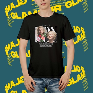 เสื้อยืดลำลองGlamor Marilyn Monroe Mesmerize Look เสื้อยืด สีดํา และสีขาว คุณภาพพรีเมี่ยม distro MIMI_001S to4XL