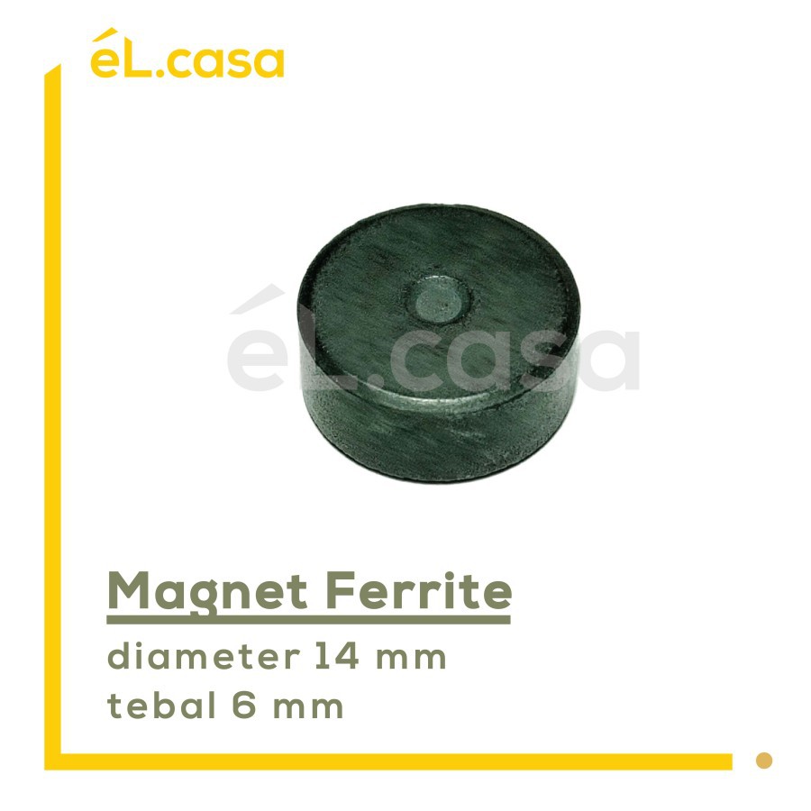 Ferrite Magnet เส้นผ่านศูนย์กลาง 14 มม. ความหนา 6 มม. แม่เหล็กเหล็ก