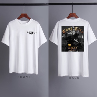 เสื้อคู่รัก - 2PAC TuPac Ins สไตล์อินเทรนด์วินเทจแรงบันดาลใจเสื้อยืดหลวมเสื้อผ้าสําหรับผู้ชายเสื้อท