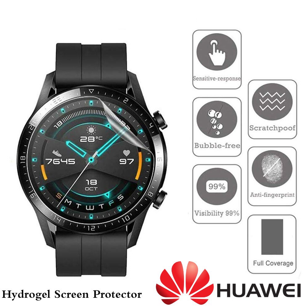 ฟิล์มกันรอยหน้าจอ Tpu แบบนุ่มสําหรับ Huawei Watch 3/3Pro 48 มม. Gt2 46 มม. Gt2 42 มม. Gs Pro Gt2E
