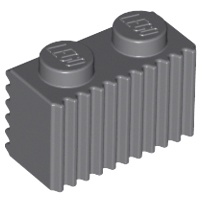 LEGO Part 2877 Brick Modified 1 x 2 with Grille / Fluted Profile