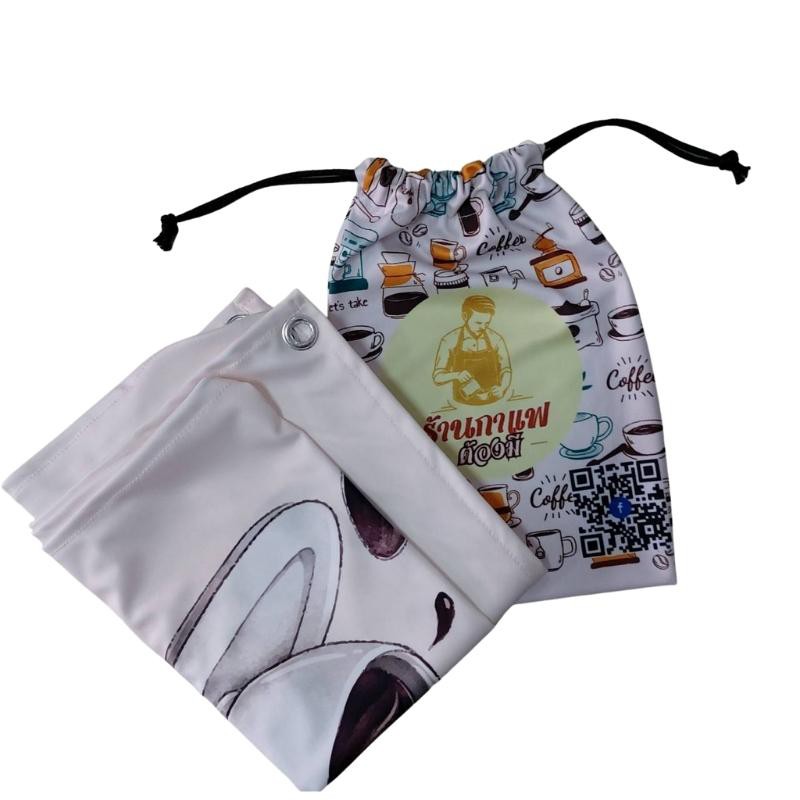 ป้ายผ้า ร้านกาแฟ (มีของแถม) ป้ายผ้าแต่งร้าน กาแฟ สำหรับ คนขายกาแฟ ผ้าพิมพ์ลาย ทนแดด ทนฝน แบรนด์ไทย รับประกัน - รูปที่ 3