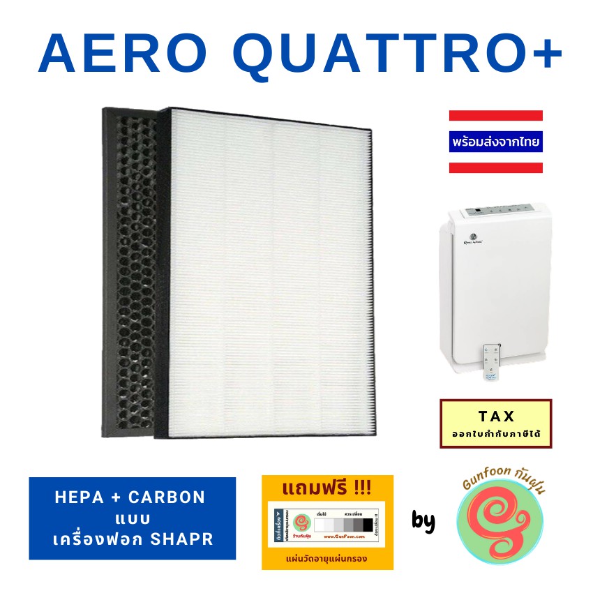 ไส้กรองเครื่องฟอกอากาศ renaware รุ่น Aero quattro+ plus แอโร ควอตโตร+ rena ware Aeroquattro แผ่นกรอง