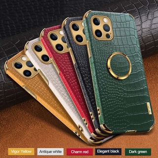 เคสโทรศัพท์มือถือหนังจระเข้ กันกระแทก พร้อมแหวนขาตั้ง หรูหรา สําหรับ Xiaomi 11T Poco M4 X4 Pro Redmi 10 Prime 10C 10A Note 11 11s Pro 5G