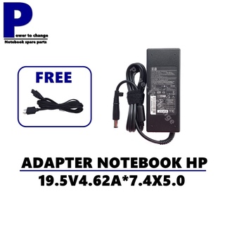 ADAPTER NOTEBOOK HP 19.5V4.62A*7.4X5.0  / สายชาร์จโน๊ตบุ๊คเอชพี + แถมสายไฟ