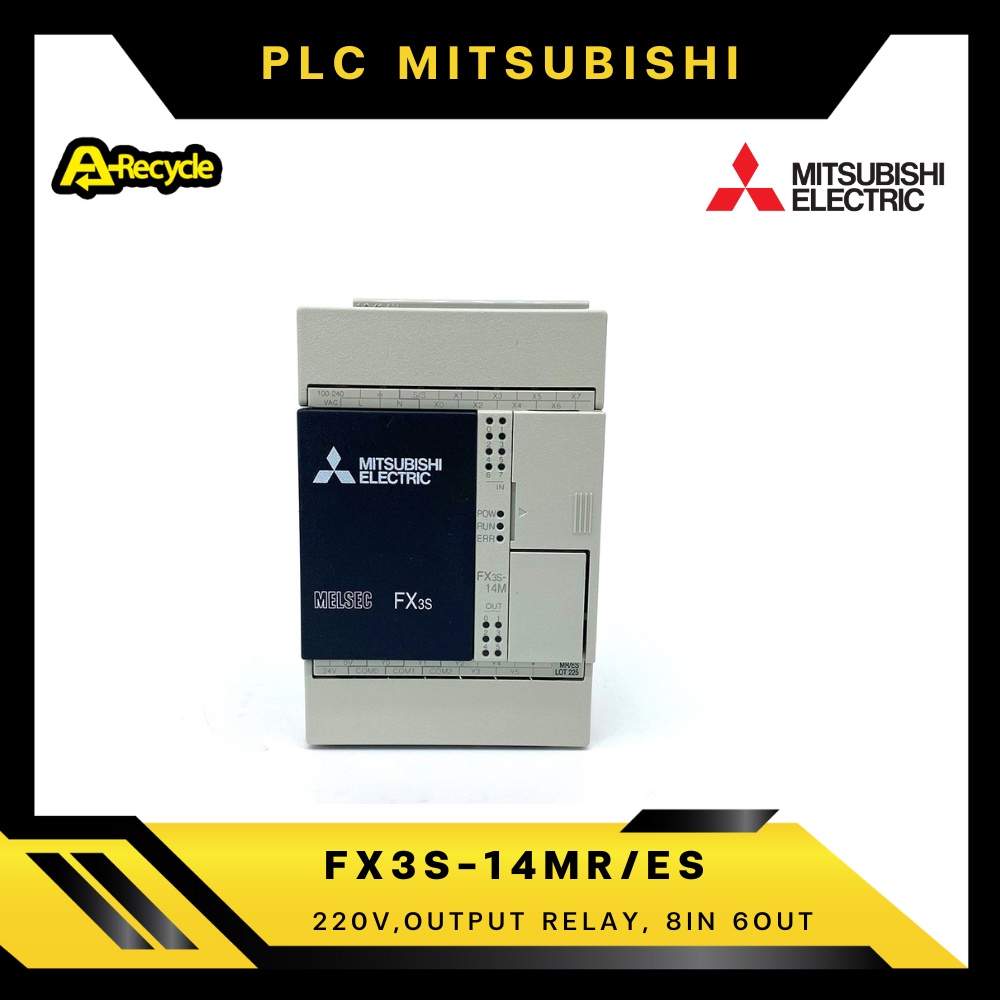 MITSUBISHI FX3S-14MR/ES PLC  220V Input Sink/Source Output Relay,  8 in 6 out