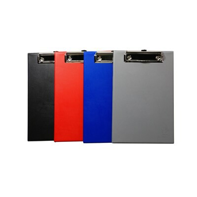 คลิปบอร์ดปกพลาสติก PVC  A4 / F4 จำนวน 1 ชิ้น  คละสี