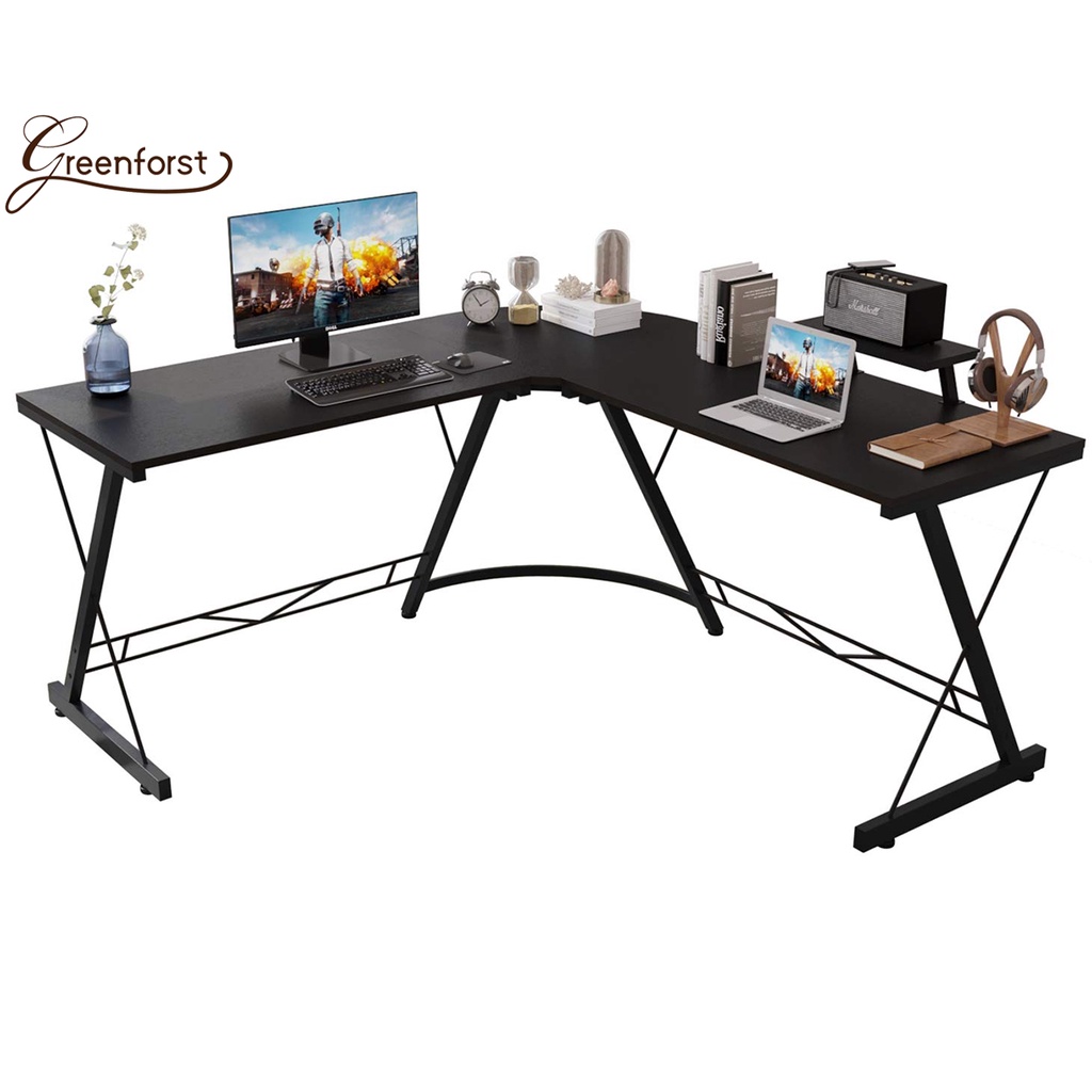 Greenforst โต๊ะคอมพิวเตอร์ โต๊ะทำงาน โต๊ะรูปตัว L พร้อมชั้นวางของ ดีไซน์ใหม่ทรงทันสมัย รุ่น A-2234/A-2279