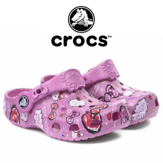 พร้อมส่งในไทย รองเท้าเด็กโต Crocs Hello Kitty Good Times Clog(Party Pink)ขนาด 20 cm.**ของแท้