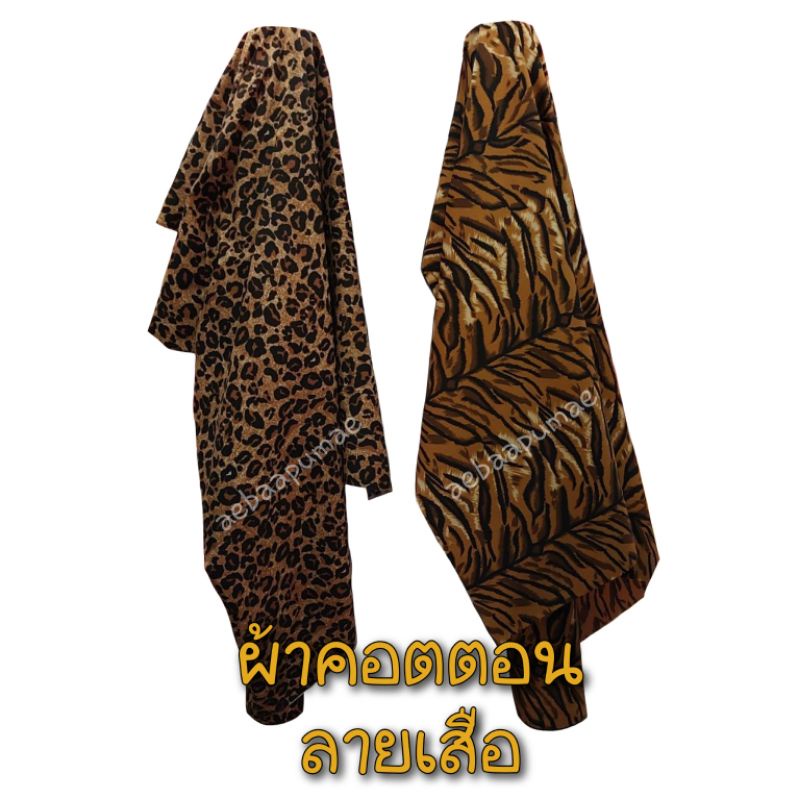 ผ้าคอตตอนลายเสือ คอตตอนทีซี ผ้าลายเสือ ผ้าเมตร