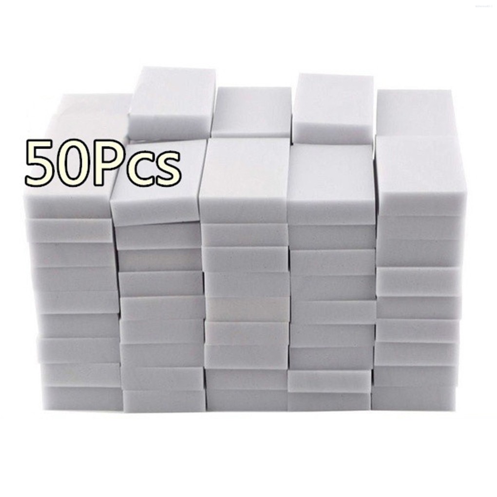 50 ชิ้น ฟองน้ําสีขาว ยางลบเมลามีน ทําความสะอาดอเนกประสงค์ ห้องครัว จาน ห้องน้ํา เครื่องมือทําความสะอาด ฟองน้ํานาโน เครื่องมือครัว