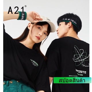 A21 ใหม่ เสื้อยืดลําลอง ผ้าฝ้าย แขนสั้น พิมพ์ลาย ทรงหลวม เข้ากับทุกการแต่งกาย สําหรับผู้ชาย ผู้หญิง