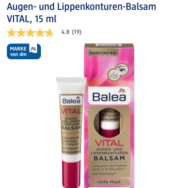 Balea vital Anti-Aging Eye And Lip Serum